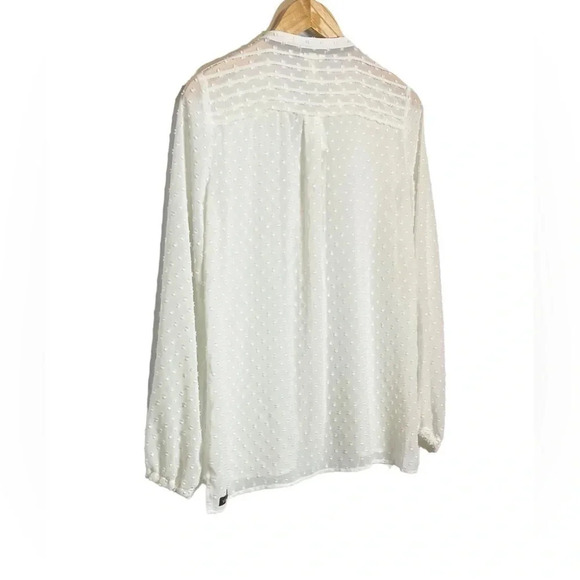 Matilda Jane Renae Victorian Top Swiss Dot Sheer Blouse White - Picture 5 of 7